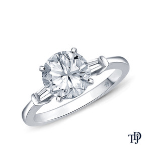 Anillo de Compromiso de Oro Sólido de 10K con Diamante Cultivado en Laboratorio de Corte Brillante Redondo Cónico y Piedras Laterales, Certificado IGI de Lujo - Product Image 2