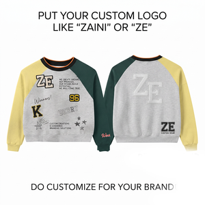 Sudadera con Capucha para Hombre, Estilo Urbano, 450 GSM, 100% Algodón, Lavado Ácido, Color Gris, Verde y Amarillo, con Bordado Chenille Personalizado - Product Image 1