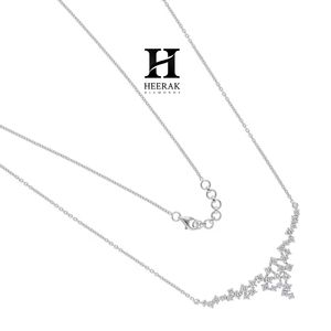 Elegant Cascading Cluster Diamond Necklace 925 Sterling <b>Silver</b> Statement Pendant for Women Luxury Bridal Wedding Jewelry - Product Image 4