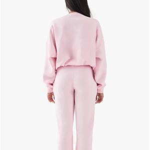 Sudadera de Algodón French Terry OEM de 420 g/m², Sudadera Lisa con Hombros Caídos, Bordado 3D, Ropa Deportiva de Invierno Resistente para Mujer - Product Image 3