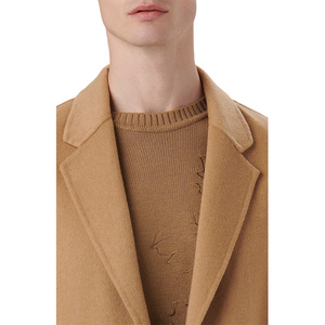Manteau long en laine pour homme, col en V, double face, manteau d'hiver respirant en tissu tricoté, veste décontractée - Product Image 6