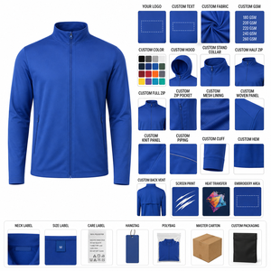 Veste de sport à fermeture éclair intégrale, col montant, pour entraînement, jogging et fitness, en polyester et élasthanne, avec logo personnalisé, fabrication usine - Product Image 4