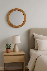 Custom Hotel Apartment Hallway Bone Inlay <b>Irregular</b> Unique Shape Wooden Wall Hanging <b>Mirror</b> - Product Image 4