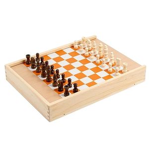 Juego de mesa de madera con ajedrez Shut The Box para niños – Juego familiar clásico y divertido - Product Image 1