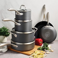 Juego de utensilios de cocina de hierro puro ecológico 100% con mango de acero para servir juego de cocina Base pesada de hierro para el hogar Hotel y restaurante