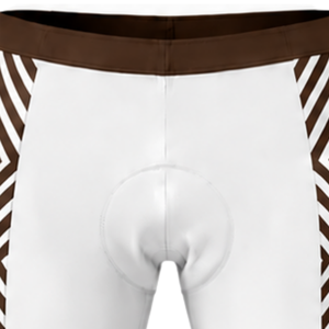 Ensemble maillot et short de cyclisme marron foncé et blanc, manches courtes, fermeture éclair intégrale, respirant, rembourré, pour la course à vélo, l'entraînement et les performances sportives - Product Image 5