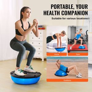 Palla da Yoga/Allenamento da 23 Pollici in ABS e PVC con Capacità di 660 libbre, con Bande di Resistenza, Mezza Palla per Esercizi - Product Image 3
