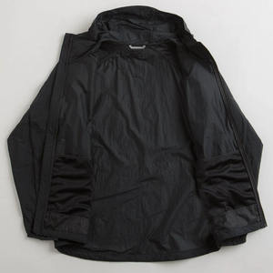 Veste coupe-vent à capuche noire pour homme, personnalisable, fermeture éclair sur le devant, en polyester, pour l'automne - Product Image 2