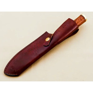 Tijeras con Logotipo Personalizado, Cuchillo de Acero de Damasco para Belleza con Mango de Madera y Funda de Cuero - Product Image 3