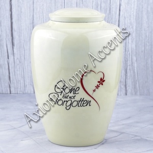 Sofisticada urna de cremación de aluminio hecha a mano con acabado moderno Hermoso tributo por Axiom Home Accents - Product Image 1