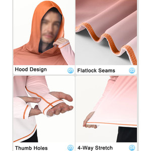 Sweat à capuche de pêche à séchage rapide, léger, doux pour la peau, avec logo personnalisé, protection UV UPF 50, manches longues, service OEM - Product Image 5