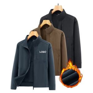 <b>Mens</b> Waterproof <b>Fleece</b> <b>Lined</b> Softshell <b>Jacket</b> Windproof Thermal Outdoor Hiking Workwear Full Zip Custom Logo Coat - Product Image 1