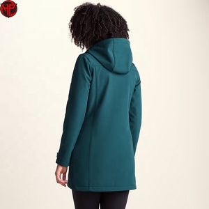 Chaqueta de Forro Polar con Capucha para Mujer, Manga Larga, Cierre de Cremallera, Resistente al Viento, Color Sólido, Abrigo de Otoño para Exteriores, Chaqueta Larga de Softshell para Invierno - Product Image 6