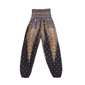 Wholesale Bohemian Style Ladies High-Waist Yoga Pants Digital Printed Indian Harem Design <b>Elastic</b> Cuff Flat Chiffon for Summer - Product Image 5