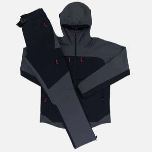 Men's Custom Tactical Windbreaker Set <b>Waterproof</b> Techwear Tracksuit 2 Piece Hooded Outdoor Hiking <b>Jacket</b> and Pants Sportswear - Product Image 1