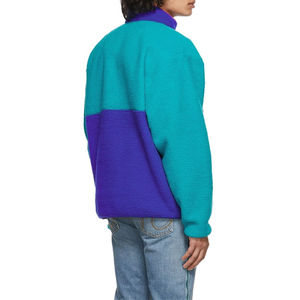 Pakistani Supplier Corduroy Autumn <b>Long</b> Sherpa <b>Jacket</b> Half Zipper Pullover Color Block Design for <b>Men</b> - Product Image 4