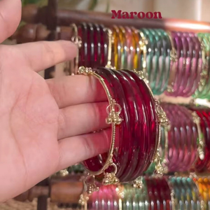 กำไลข้อมือแก้วรุ่นแฟชั่นแองเจิลสำหรับผู้หญิงและเด็กผู้หญิง ยี่ห้อ Chudiyan พร้อมปรับขนาดได้ - MN EXPORTS งานฝีมือเรซิ่น - Product Image 1