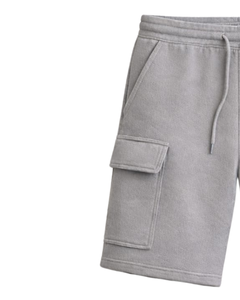 กางเกงขาสั้นคาร์โก้สีเทาอ่อนสำหรับผู้ชาย เอวยางยืด มีเชือกผูก สไตล์ลำลอง สตรีทแวร์ กระเป๋าหลายช่อง กางเกงขาสั้นฤดูร้อน รับทำโลโก้ตามสั่ง ผู้ผลิต OEM - Product Image 3