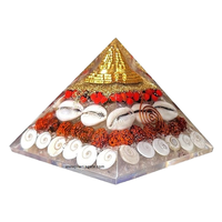 Pyramide d'Orgonite Shri Yantra Gravée et Sculptée à la Main, Pierre de Méditation Gomti Chakra, Guérison Énergétique, Porte-Bonheur du Succès - Meilleures Ventes