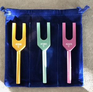 Angel Tuning Fork Gift <b>Set</b> <b>Crystal</b> 4096Hz 4160Hz 4225Hz Wood Mallet, 3 Colours, 7 <b>Chakra</b>.. - Product Image 1
