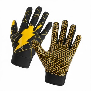 Fabricants pakistanais personnalisent des gants de football américain de qualité supérieure avec paume super adhérente pour les receveurs, en spandex, pour l'entraînement professionnel. - Product Image 3