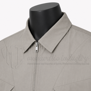 Custom <b>Men</b>’s Short Sleeve Full Zip <b>Shirt</b> <b>Utility</b> Casual Zipper <b>Shirt</b> OEM Private Label Manufacturer - Product Image 6