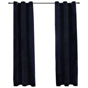 2 pezzi 37 "x 63" tende oscuranti in velluto nero con anelli mantovane oscuranti - Product Image 1