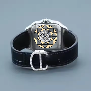 Charm Jewells Luxury Fashion Lab Grown <b>Watch</b> <b>Case</b> Rubber Band Analog Mechanical Movement Dial Luminous Auto Date - Product Image 4