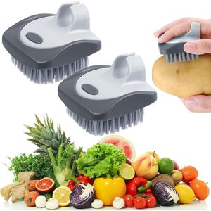 Set da 2 Pezzi di Spazzole in Silicone a Doppia Faccia (Dura e Morbida) per Pulizia Frutta e Verdura, con Spazzola per Patate - Product Image 1