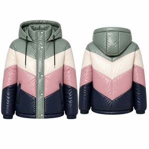 Manteau matelassé imperméable pour femme, col montant, chaud, rembourré, entièrement zippé, veste d'hiver décontractée, vente en gros - Product Image 3