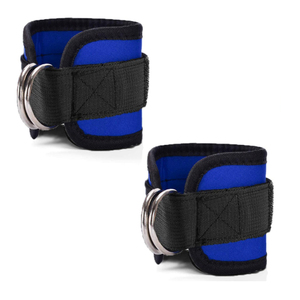 Adjustable Blue <b>Ankle</b> <b>Support</b> Straps Brace With Metal Ring For Sports Injury Protection Unisex Adult Size - Product Image 1