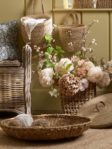 Two Braided Seagrass Hanging <b>Storage</b> <b>Baskets</b> Handmade <b>Storage</b> <b>Basket</b> Wholesale eco-friendly Made in Vietnam - Product Image 3