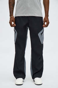 Pantalones Cargo Utilitarios para Hombre de Marca Privada, Negros y Grises, de Nailon con Bolsillos en Contraste, Estilo Casual Urbano, Fabricante de Pantalones para Hombre - Product Image 3