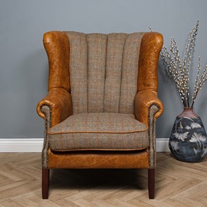 Sofá Individual de Cuero Genuino Tipo Buff al por Mayor con Elegante Sillón Reclinable Tapizado en Cuero Genuino Buff para Sala de Estar u Oficina - Product Image 1