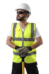 Reflective Safety Vests for Men Women High Visibility Vest with Pockets Mesh Fabric <b>Construction</b> Safety Apparel Neon <b>Work</b> Vest - Product Image 5