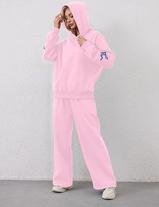 Ensemble de survêtement en polaire imprimé pour femmes, 2 pièces, coupe-vent, séchage rapide, respirant, polyester/coton, streetwear, grande taille, surdimensionné - Product Image 5