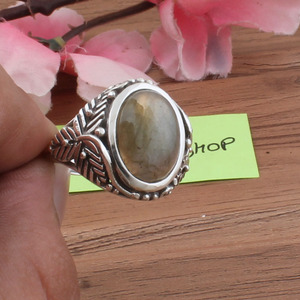 Bague de déclaration en argent sterling 925 avec labradorite bleue naturelle en forme de feu, sertie en bélière, pierre précieuse chatoyante, pour femmes, bijoux de fête - Product Image 2