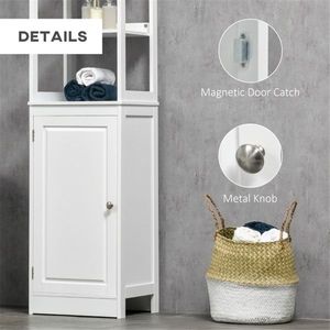 Mobiletto Moderno Salvaspazio in MDF Bianco per Soggiorno e Bagno con Finitura Verniciata - Product Image 2
