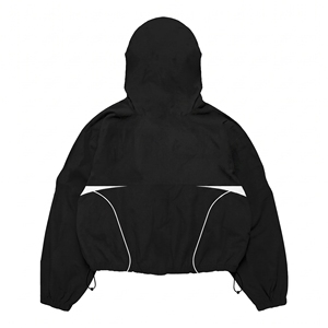 Ensemble de survêtement tendance hiver coupe-vent à capuche 2 pièces (veste et pantalon) avec poches latérales, 100 % coton écologique léger et stylé - Product Image 3
