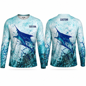 Nueva Camiseta de Pesca de Manga Larga con Estampado de Pez Marlín Azul Personalizada 2026 para Hombre, Protección UPF 50, Anti-UV, Poliéster, Estilo Pullover Deportivo - Product Image 6