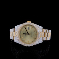 Montres de luxe mécaniques pour hommes en acier inoxydable or rose et or jaune avec diamants, vente en gros, du fabricant indien