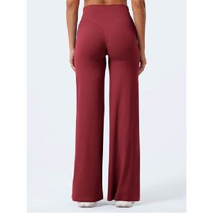 Pantalones de yoga de cintura alta para mujer al por mayor, de pierna ancha, corte acampanado, deportivos, extrasuaves, para gimnasio y fitness - Product Image 2