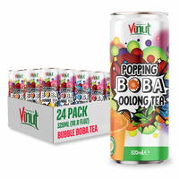 Popping Boba 320 ml Bubble Tea Drink VINUT 24 canettes par carton peuvent marque privée OEM ODM échantillon gratuit prix de gros