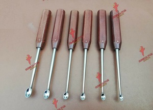 BTECH ENTERPRISES Ensemble de 6 curettes osseuses Halle à manche en fibre, instruments chirurgicaux orthopédiques certifiés CE - Product Image 4