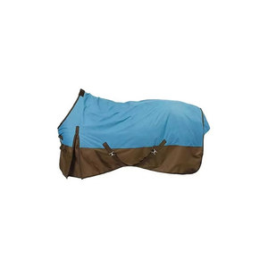 Blue and Brown Polyester Horse <b>Rug</b> with Adjustable Straps for All Weather Protection - Product Image 3