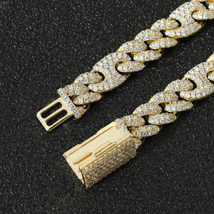 Mens 22K Gold Plated Cushion Cut Diamond Chains <b>Statement</b> <b>Necklace</b> Bracelet Set Hiphop Jewelry Everyday Wear Gift Sale - Product Image 5