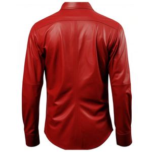 Camisas de Hombre con Diseño y Logotipo Personalizados al por Mayor, Camisas de Cuero Genuino, Ropa Formal Clásica para Hombre, Nueva Llegada de Invierno, Cuello Alto - Product Image 5