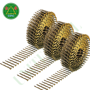 OEM Pallet Nail <b>Production</b> Wire Coil Nails 1-1/4 Inch <b>Steel</b> 14000 Pieces Yellow <b>Coated</b> 15 to 16 Degree High Quality - Product Image 4