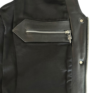 Chaleco de Cuero Premium para Hombre, Chaleco de Motociclista, Piel de Vacuno Genuina, Proveedor Mayorista - Product Image 3