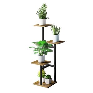 Support de pot de fleurs en fer avec revêtement en poudre, résistant aux intempéries, pour jardins extérieurs, balcon, terrasse, décoration de la maison - Product Image 5
